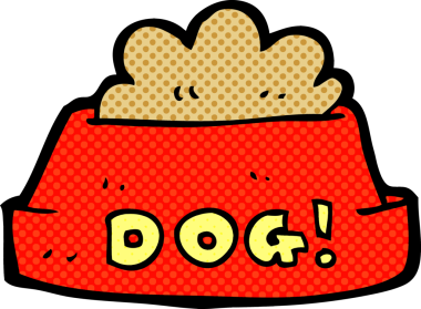 Bir insan tarafından çizilmiş çizgi film köpek maması.