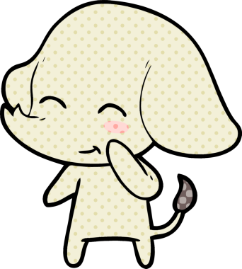 Bir insan tarafından çizilmiş şirin bir fil.