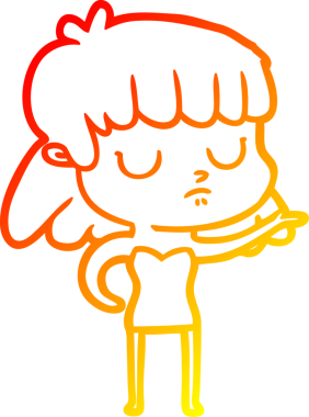 Bir insan tarafından çizilmiş bir çizgi film karakterinin sıcak çizgi çizimi