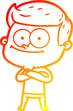 Bir insan tarafından çizilmiş mutlu bir adamın çizgi çizimi.