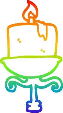 gökkuşağı gradyan çizgi çizimi bir insan tarafından çizilmiş eski bir şamdan