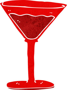 bir insan tarafından çizilmiş karikatür kokteyli