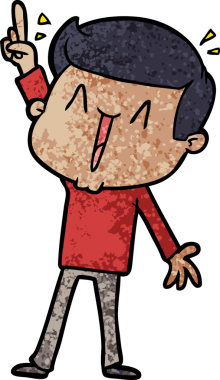 Bir insan tarafından çizilmiş mutlu bir adam.