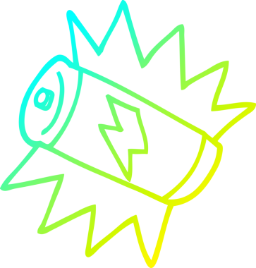 Bir insan tarafından çizilmiş bir karikatür bataryasının soğuk gradyan çizimi