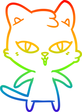 gökkuşağı gradyanı çizimi bir insan tarafından çizilmiş çizgi film kedisi