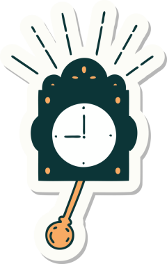 Bir insan tarafından çizilmiş dövme stili saat etiketi.