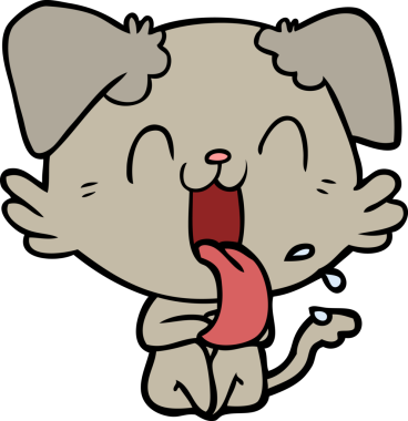 Bir insan tarafından çizilmiş nefes nefese bir köpek.