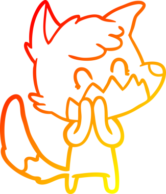 Bir insan tarafından çizilmiş, karikatür, arkadaş canlısı tilki çizimi.