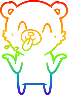 Bir insan tarafından çizilmiş kaba bir çizgi film ayısının çizimi.