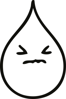 Bir insan tarafından çizilen tuhaf çizgi film duygusal yağmur damlası