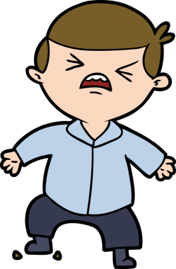 bir insan tarafından çizilmiş kızgın bir iş adamı.