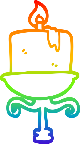 gökkuşağı gradyan çizgi çizimi bir insan tarafından çizilmiş eski bir şamdan