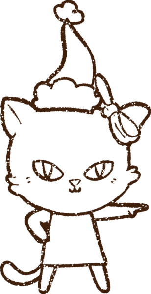 Noel Kedi Kömürü Bir insan tarafından çizilmiş