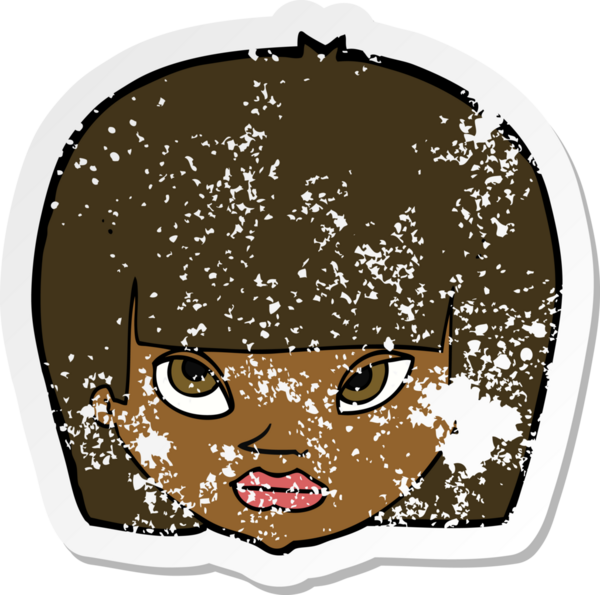 Bir insan tarafından çizilmiş kızgın bir karikatürün gerilimli çıkartması.