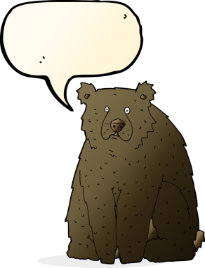 Bir insan tarafından çizilmiş komik siyah ayı.