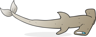 Bir insan tarafından çizilmiş serbest çizim çekiç başlı köpekbalığı.