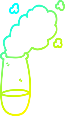 Bir insan tarafından çizilmiş bir çizgi film test tüpünün soğuk gradyan çizimi