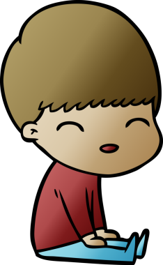 Bir insan tarafından çizilmiş mutlu çizgi film çocuğu.