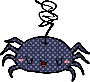 Bir insan tarafından çizilmiş cadılar bayramı örümceği çizgi filmi.