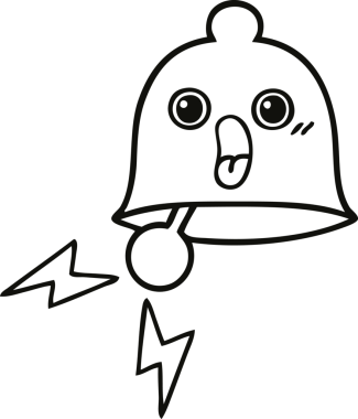 Bir insan tarafından çizilmiş zil karikatürü