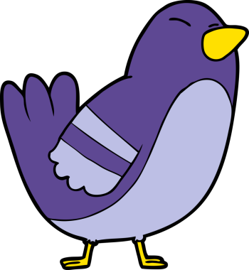 Bir insan tarafından çizilmiş çizgi film kuşu.