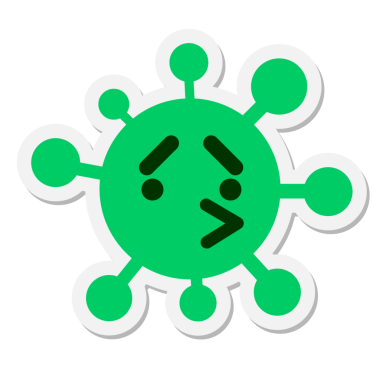 Bir insan tarafından çizilmiş basit endişeli kuş virüsü etiketi