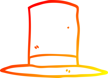 Bir insan tarafından çizilmiş bir çizgi film silindir şapkasının sıcak çizgi çizimi