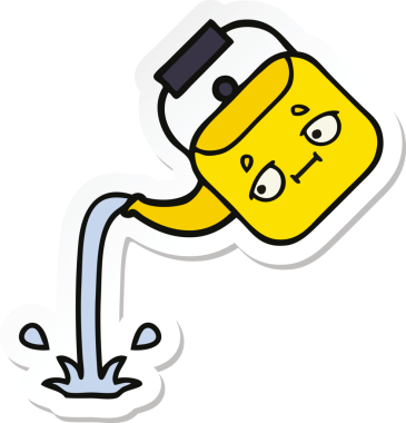 Bir insan tarafından çizilmiş tatlı bir karikatür çıkartması.