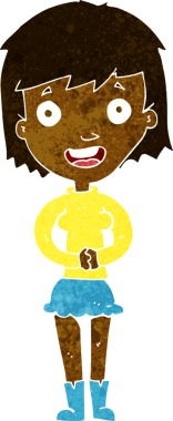 Bir insan tarafından çizilmiş heyecanlı bir karikatür.