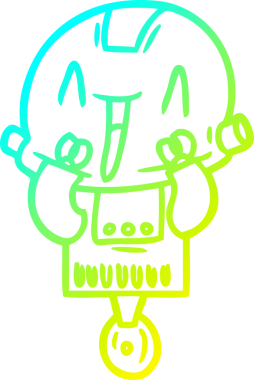 Bir insan tarafından çizilmiş soğuk gradyan robot çizimi