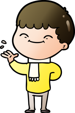 Bir insan tarafından çizilmiş mutlu çocuk çizgi filmi.