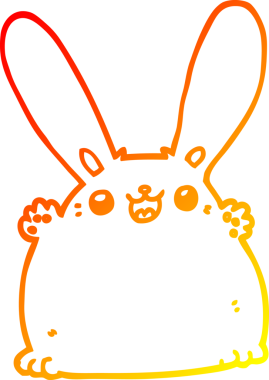 Bir insan tarafından çizilmiş çizgi film tavşanı çizimi