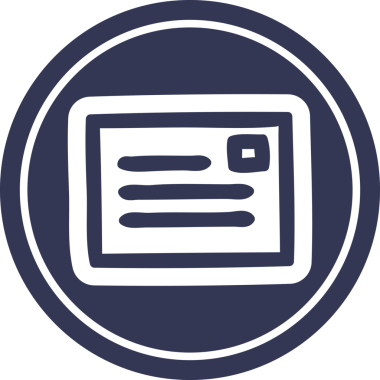 bir insan tarafından çizilmiş zarf harfi dairesel simgesi