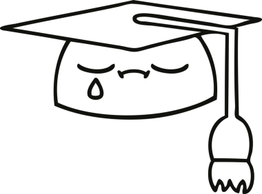 Mezuniyet şapkası çizimi bir insan tarafından çizilmiş.