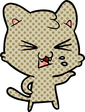 Bir insan tarafından çizilmiş kedi tıslaması.