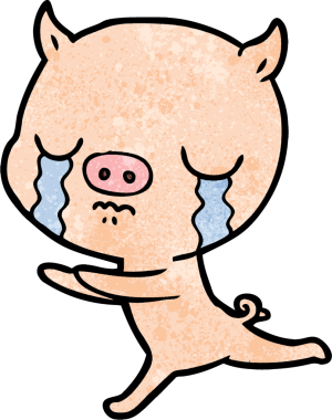 Bir insan tarafından çizilmiş domuz ağlaması.