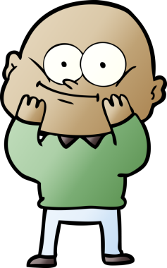 Bir insan tarafından çizilmiş kel bir adam.