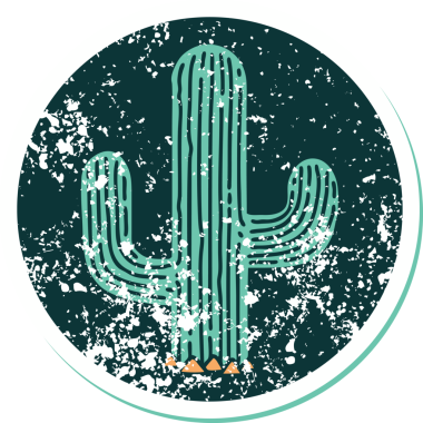 Bir insan tarafından çizilmiş bir kaktüsün sembolik dövmesi.