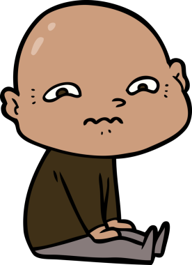 bir insan tarafından çizilmiş sinirli bir adam.