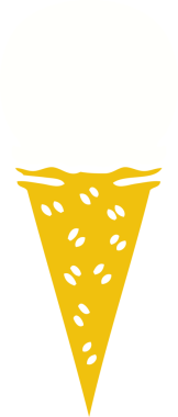 Bir insan tarafından çizilmiş vanilyalı dondurma külahı.