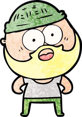 Bir insan tarafından çizilmiş sakallı bir adam.