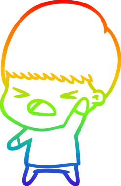 gökkuşağı gradyan çizgi çizimi bir insan tarafından çizilmiş stresli bir adam