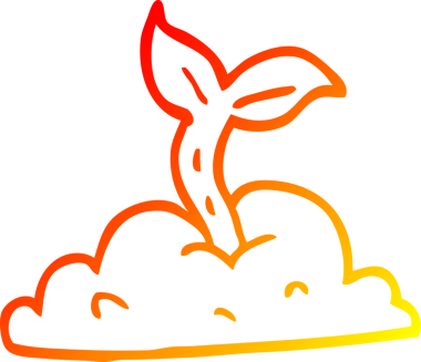 Bir insan tarafından çizilen bir çizgi filmin sıcak gradyan çizimi