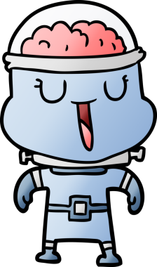 Bir insan tarafından çizilmiş mutlu çizgi film robotu