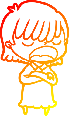 Bir insan tarafından yüksek sesle çizilmiş bir çizgi film kadını çizimi.