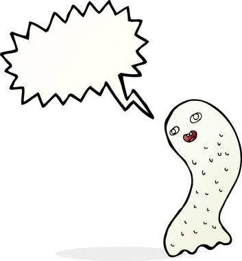 Bir insan tarafından çizilmiş komik bir çizgi film hayaleti.