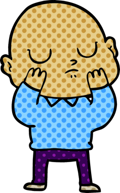 bir insan tarafından çizilmiş kel bir adam.