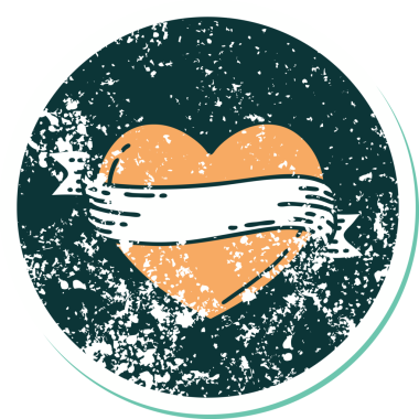 Bir insan tarafından çizilmiş kalp ve bayrağın sembolik depresif dövme şekli