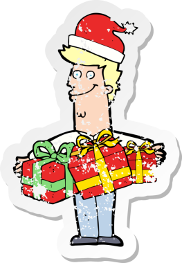 Bir insan tarafından çizilmiş hediyeli karikatürist çıkartması.