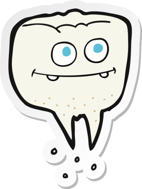 Bir insan tarafından çizilmiş çizgi film dişinin çıkartması.